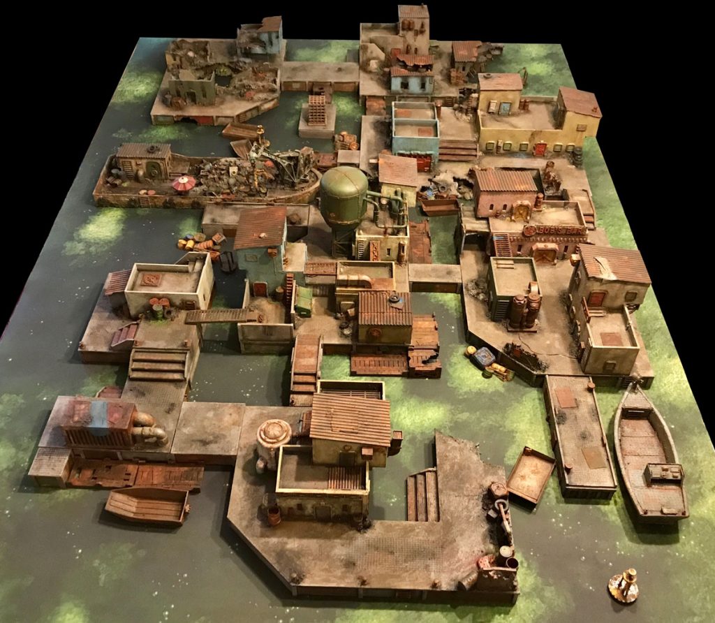 Sumptown; a sprawling, chaotic settlement atop the Sump of Necromunda's Underhive.